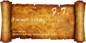 Faragó Titán névjegykártya