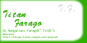 titan farago business card